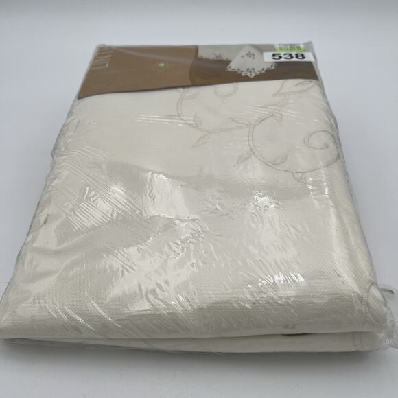 Lintex Linens Floral Classic Ivory Embroidered Tablecloth 60X120 Rectangle NEW - Picture 3 of 13